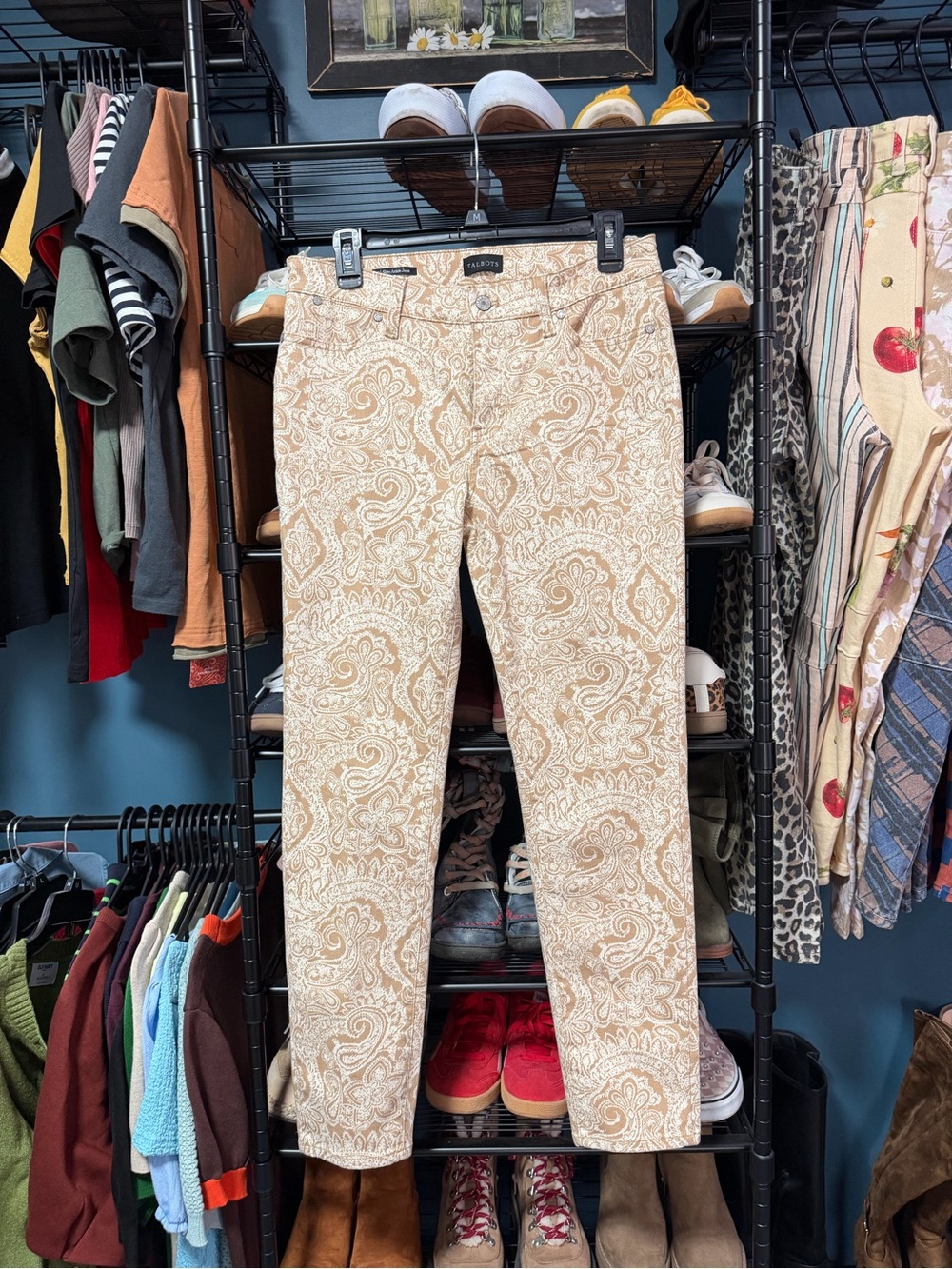 Talbots Beige Paisley Cropped Jeans